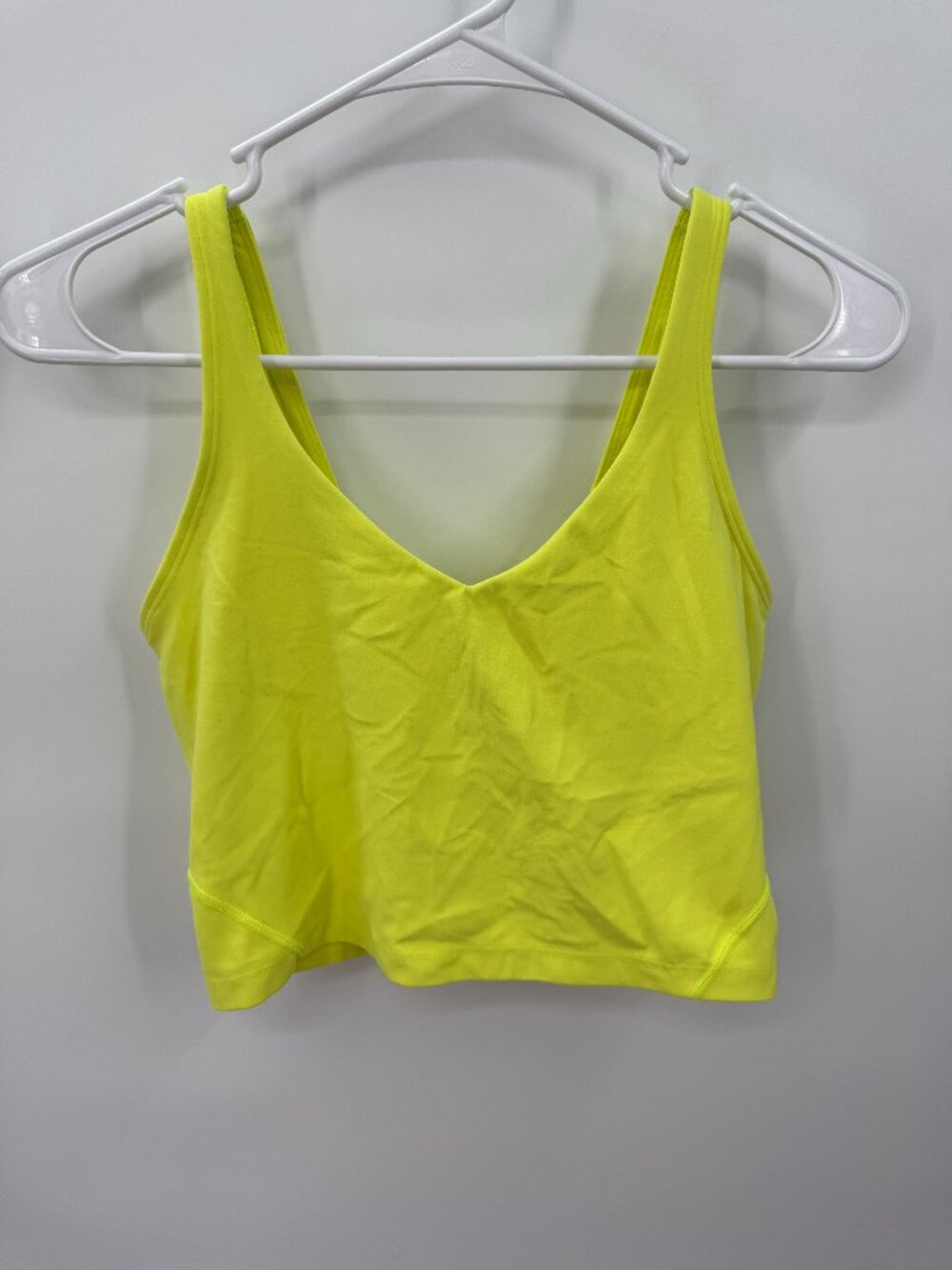 Lululemon Align Tank Top Electric Lemon Neon Yellow Cropped Built In Bra Size 6